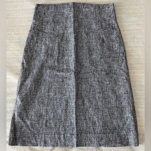 EUC Rebecca Taylor Black & White Tweed A-Line Skirt With Front Pockets! Sz 4